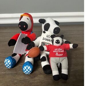 Chick-fil-A Plush Cow‎ Football Player Set of 3 Stuffed Animals Kids Toy